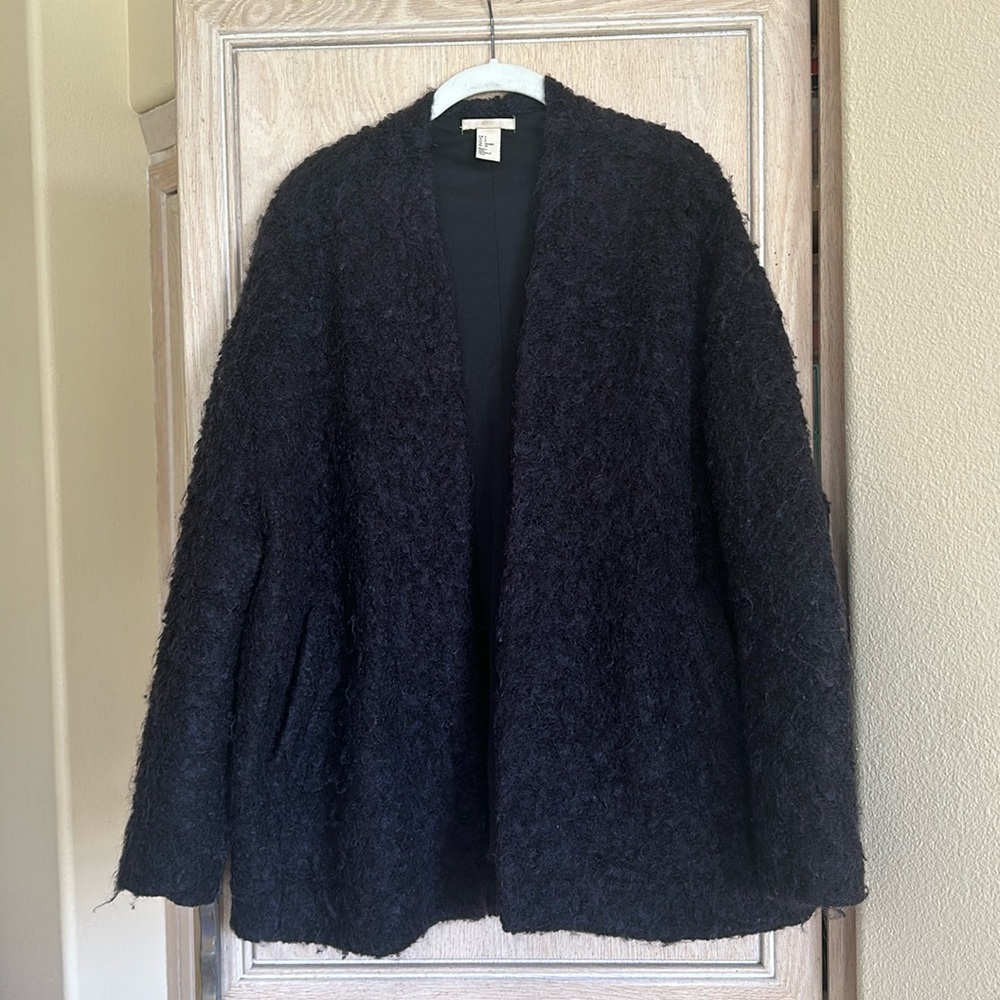 H&M Partial Wool Oversized Black Jacket